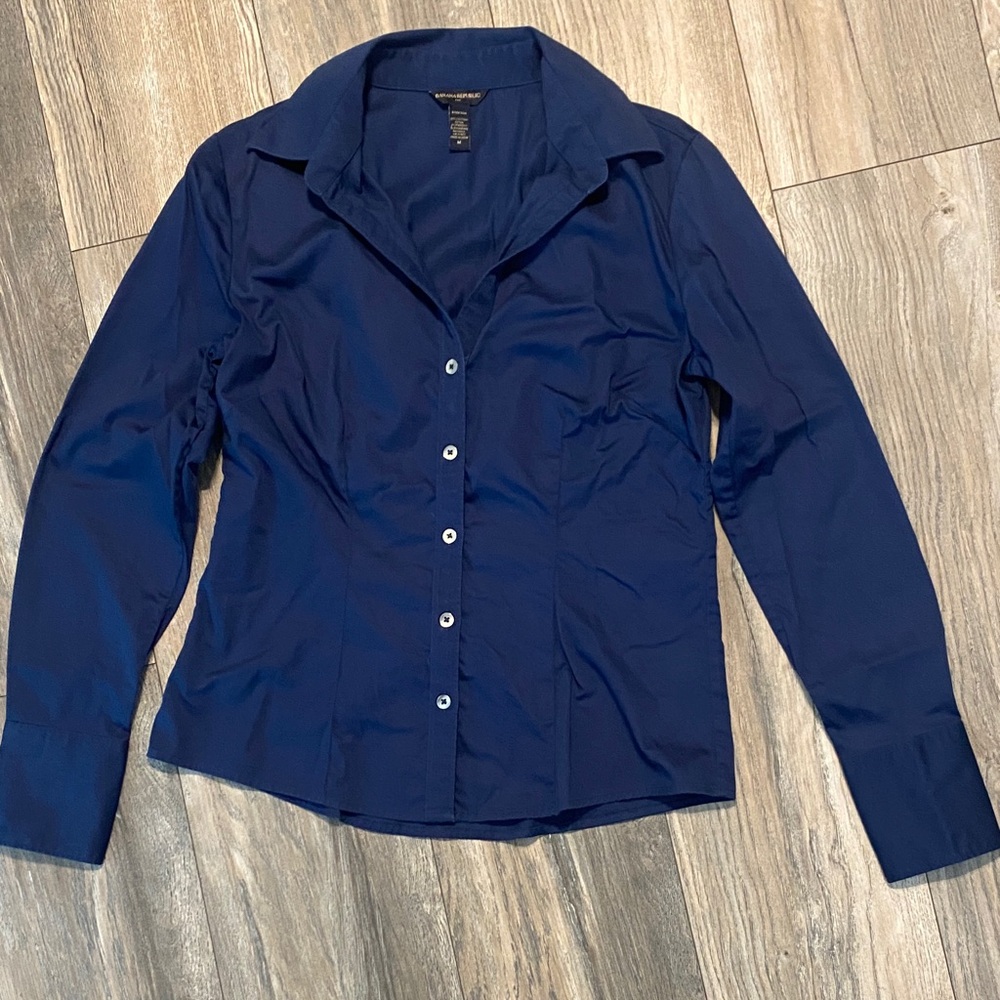 Banana Republic Deep Blue Stretch Shirt